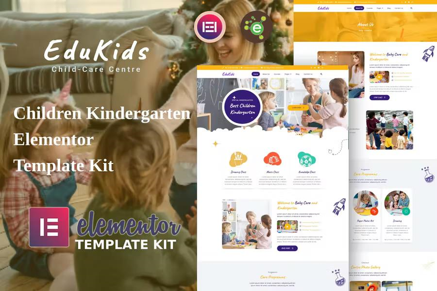 EDUKIDS – CHILDREN KINDERGARTEN ELEMENTOR TEMPLATE KIT